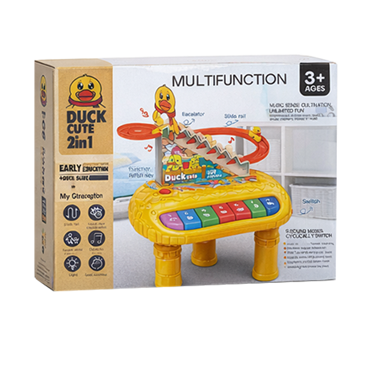 Duck piano with swing