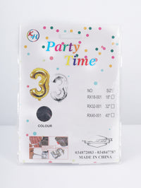 Balloon Number 3 Silver
