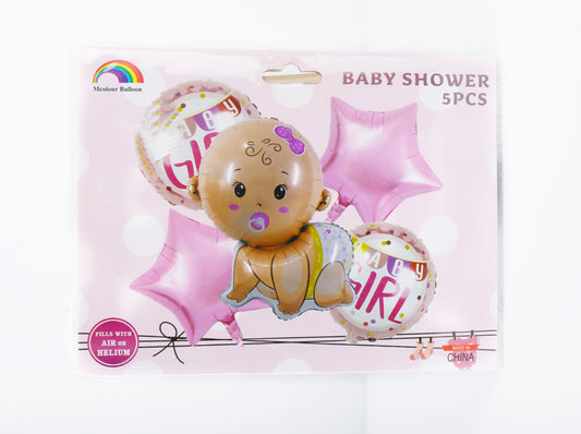 Girl Baby Shower Helium Balloons 5 pcs