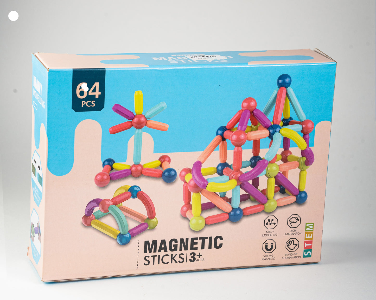 Magnetic sticks Blocks 84 pieces